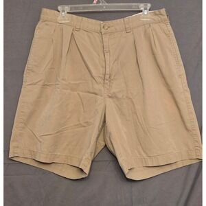Polo Golf Pleated Golf Shorts Men's Size 34 Tan Button Pockets